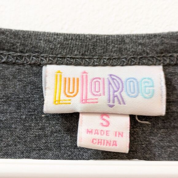 LuLaRoe Julia T Shirt Dress Gray Heathered Stars Scoop Neck Stretch Womens Small - Picture 4 of 6